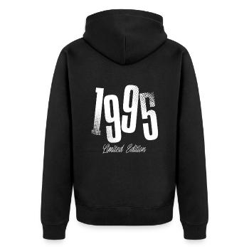 1995 Année de naissance Anniversaire Année de naissance - Veste à capuche bio Premium Unisexe - noir - Dos - Nico (187cm)