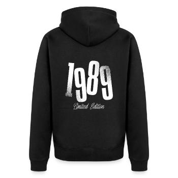 1989 Anniversaire de naissance Année de construction - Veste à capuche bio Premium Unisexe - noir - Dos - Nico (187cm)