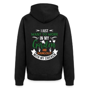 Jardiniers amateurs, jardiniers de fruits et légumes - Veste à capuche bio Premium Unisexe - noir - Dos - Nico (187cm)