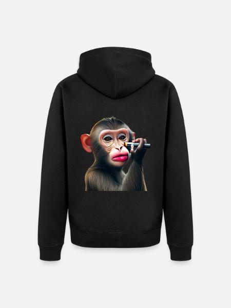 Make-up monkey - Unisex Premium Organic Zip Hoodie - black