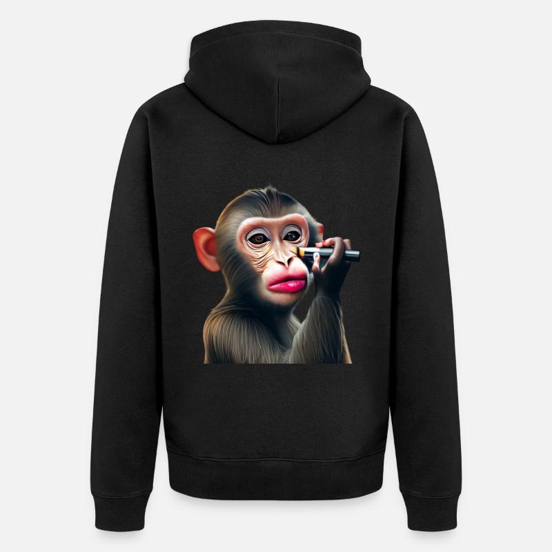 Singe maquilleur - Veste à capuche bio Premium Unisexe - noir