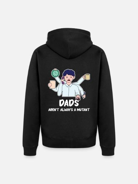 Father's Day strong design - Unisex Premium Organic Zip Hoodie - black