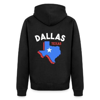 Conception de carte Dallas Texas pour les fiers Dallasites - Veste à capuche bio Premium Unisexe - noir - Dos - Nico (187cm)