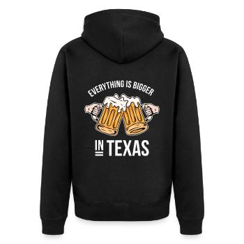 Beer in Texas: Design for proud Texans - Unisex Premium Organic Zip Hoodie - black - Back - Nico (187cm)