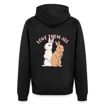Conception de lapin mignon pour les propriétaires de lapins - Veste à capuche bio Premium Unisexe - noir - Dos - Nico (187cm)