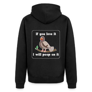 Conception de pigeon éclatant pour les amateurs de pigeons - Veste à capuche bio Premium Unisexe - noir - Dos - Nico (187cm)