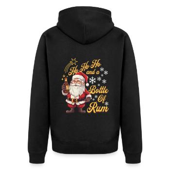 Père Noël bouteille rhum alcool liqueur Cheers - Veste à capuche bio Premium Unisexe - noir - Dos - Nico (187cm)