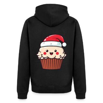 Muffin Cake Baking Christmas - Unisex Premium Organic Zip Hoodie - black - Back - Nico (187cm)