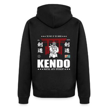 Conception d’arts martiaux kendo cool avec kanji - Veste à capuche bio Premium Unisexe - noir - Dos - Nico (187cm)
