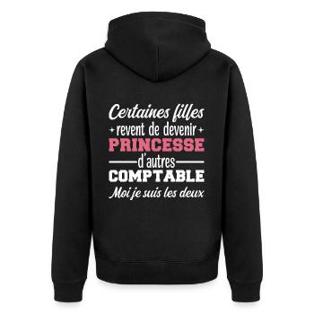 Princesse Comptable - Veste à capuche bio Premium Unisexe - noir - Dos - Nico (187cm)
