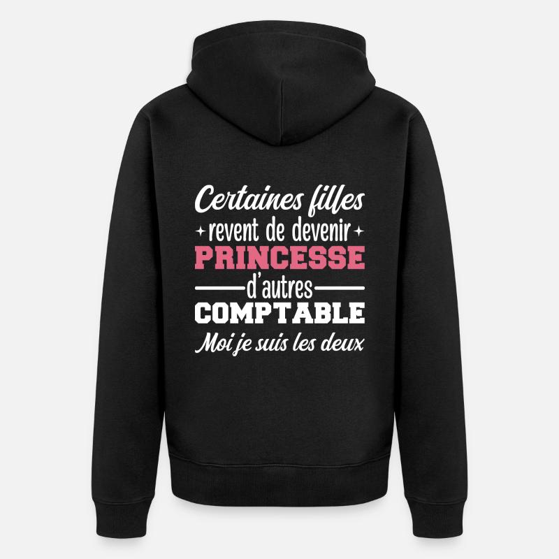 Princesse Comptable - Veste à capuche bio Premium Unisexe - noir