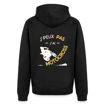 J peux pas j ai Motocross - Veste à capuche bio Premium Unisexe - noir - Dos - Nico (187cm)