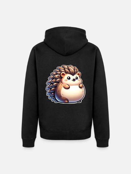 Hedgehog - Unisex Premium Organic Zip Hoodie - black