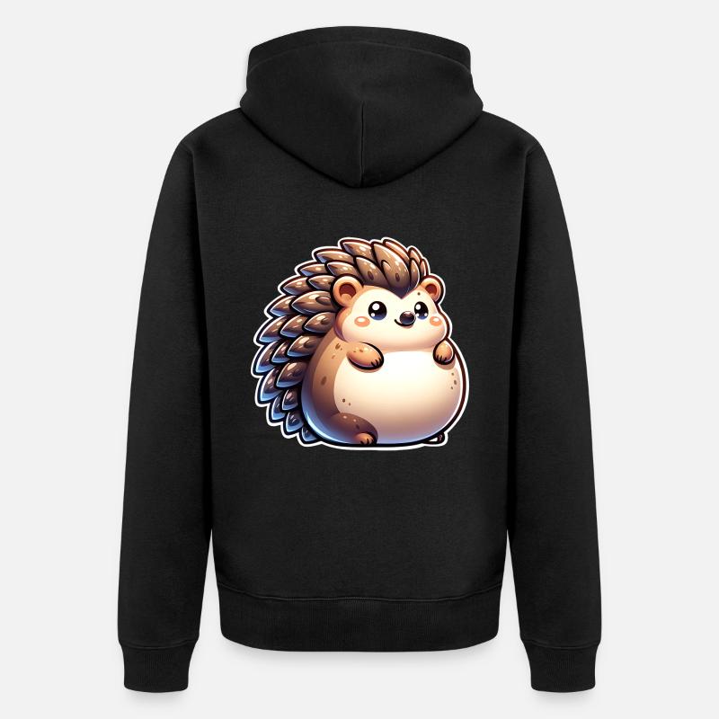 Igel - Unisex Premium Bio Zip Hoodie - Schwarz