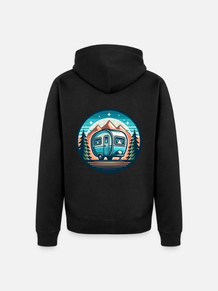 Caravane de camping - Veste à capuche bio Premium Unisexe - noir