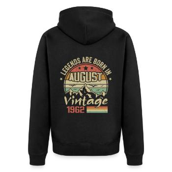 August 1962 Anniversary 1962 - Legends August 1962 - Unisex Premium Organic Zip Hoodie - black - Back - Nico (187cm)