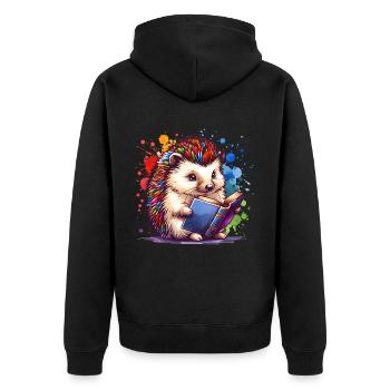 Lire Hérisson - Veste à capuche bio Premium Unisexe - noir - Dos - Nico (187cm)