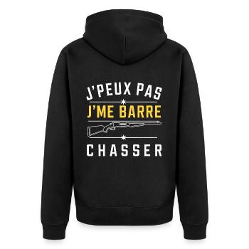 J'peux pas, j'me barre chasser - Veste à capuche bio Premium Unisexe - noir - Dos - Nico (187cm)