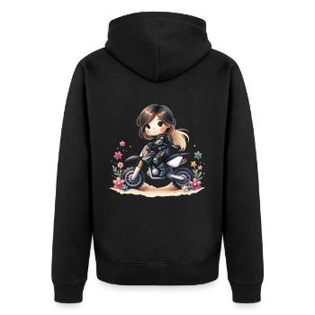 Motocross Filles - Veste à capuche bio Premium Unisexe - noir - Dos - Nico (187cm)