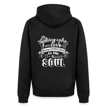 Baking With Love - Unisex Premium Organic Zip Hoodie - black - Back - Nico (187cm)