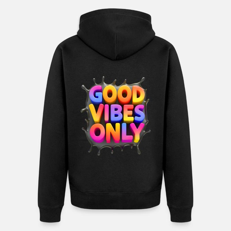 VIBES 🌈 - Veste à capuche bio Premium Unisexe - noir