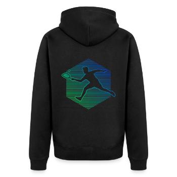 Jeux de pickleball féminins Raquette de pickleball masculin - Veste à capuche bio Premium Unisexe - noir - Dos - Nico (187cm)