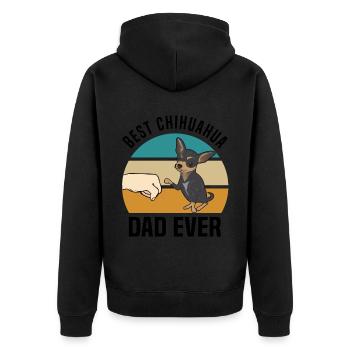 Chihuahua - Unisex Premium Organic Zip Hoodie - black - Back - Nico (187cm)