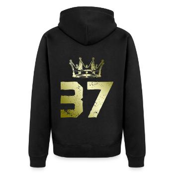 37 Couronne numérique - Veste à capuche bio Premium Unisexe - noir - Dos - Nico (187cm)