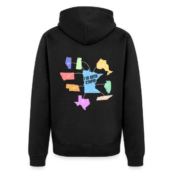 Minnesota Staaten Design für stolze Minnesotaner - Unisex Premium Bio Zip Hoodie - Schwarz - Hinten - Nico (187cm)
