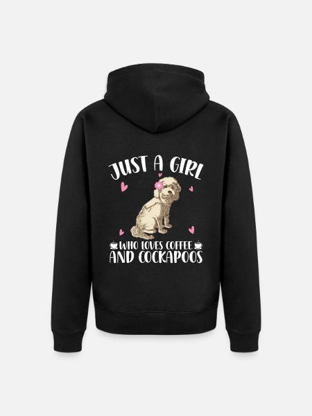 Cockapoo Mädchen - Unisex Premium Bio Zip Hoodie - Schwarz