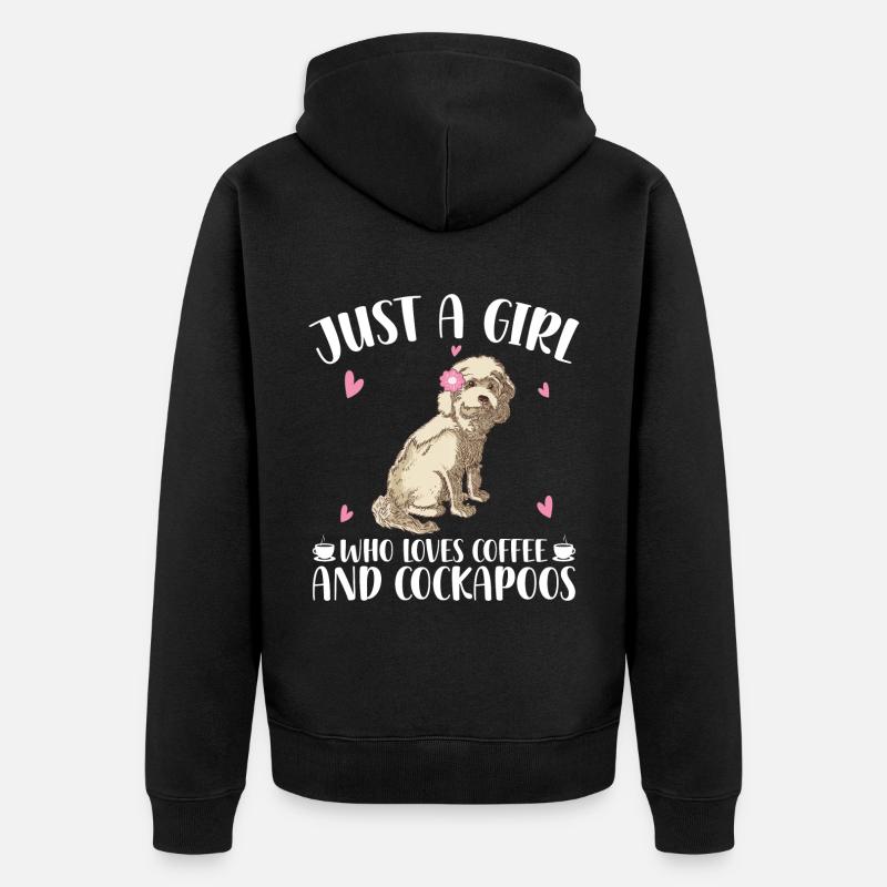 Cockapoo Mädchen - Unisex Premium Bio Zip Hoodie - Schwarz