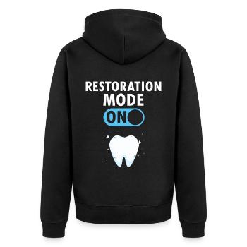 Dental laboratory and dental technology for dental clinics - Unisex Premium Organic Zip Hoodie - black - Back - Nico (187cm)