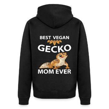 Gecko Vegans - Unisex Premium Organic Zip Hoodie - black - Back - Nico (187cm)