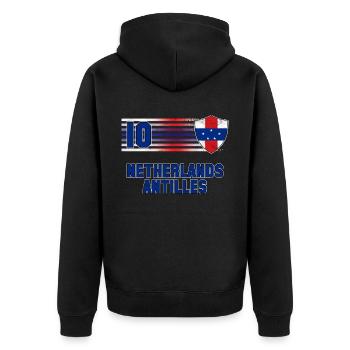 Netherlands Antilles Football Team - Unisex Premium Organic Zip Hoodie - black - Back - Nico (187cm)
