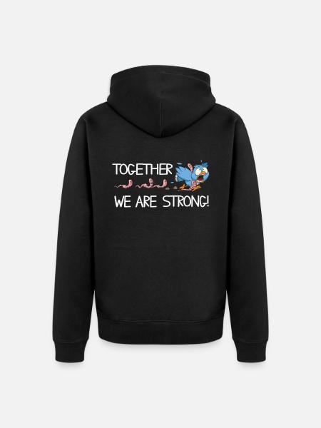 Together we are strong - Unisex Premium Bio Zip Hoodie - Schwarz