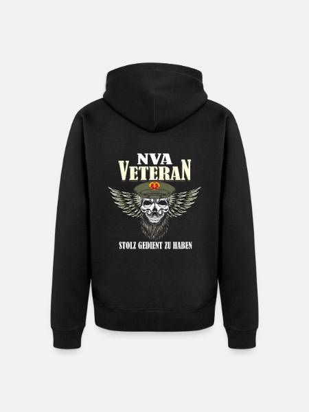 NVA Veteran DDR - Unisex Premium Bio Zip Hoodie - Schwarz