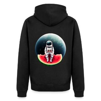 Astronaute sur pastèque - Veste à capuche bio Premium Unisexe - noir - Dos - Nico (187cm)
