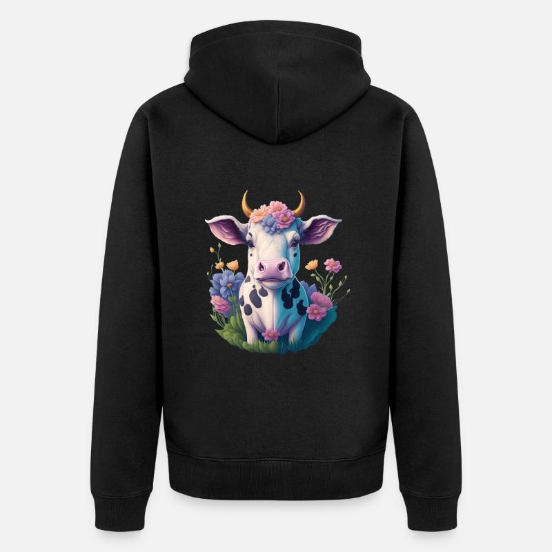 Vache - Veste à capuche bio Premium Unisexe - noir