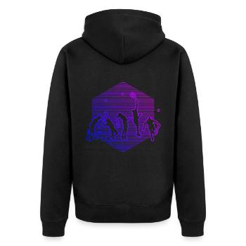 Tennis spielen Tennisspielen Tennis Herren - Unisex Premium Bio Zip Hoodie - Schwarz - Hinten - Nico (187cm)