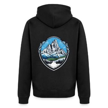 Armoiries des Alpes des montagnes - Veste à capuche bio Premium Unisexe - noir - Dos - Nico (187cm)