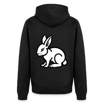 Hase Ostern - Unisex Premium Bio Zip Hoodie - Schwarz - Hinten - Nico (187cm)