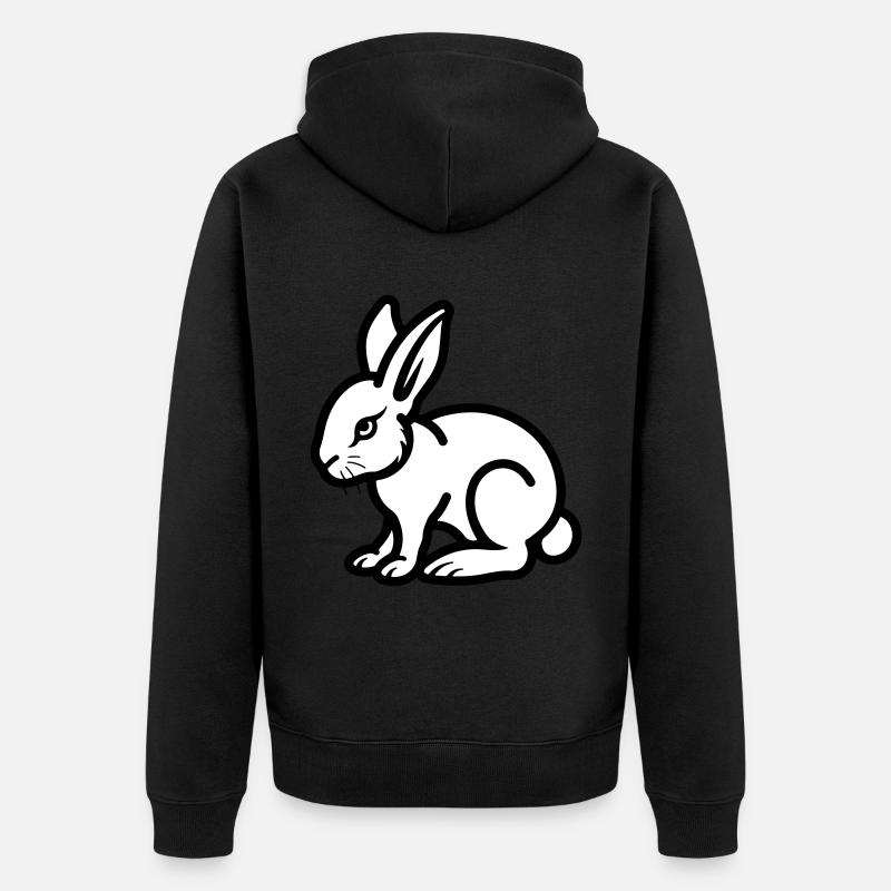 Lapin Pâques - Veste à capuche bio Premium Unisexe - noir