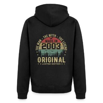 Original 2003 Retro 2003 Birthday Gift 2003 - Unisex Premium Organic Zip Hoodie - black - Back - Nico (187cm)