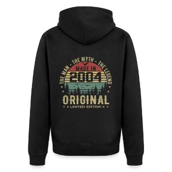 Original 2004 Retro 2004 Birthday Gift 2004 - Unisex Premium Organic Zip Hoodie - black - Back - Nico (187cm)