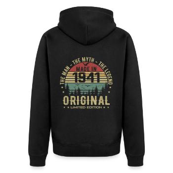 Original 1941 Retro 1941 Cadeau Anniversaire 1941 - Veste à capuche bio Premium Unisexe - noir - Dos - Nico (187cm)