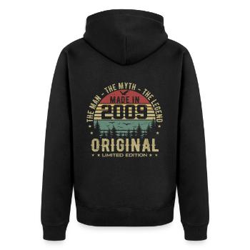 Original 2009 Retro 2009 Birthday Gift 2009 - Unisex Premium Organic Zip Hoodie - black - Back - Nico (187cm)