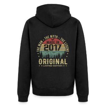 Original 2017 Retro 2017 Cadeau Anniversaire 2017 - Veste à capuche bio Premium Unisexe - noir - Dos - Nico (187cm)