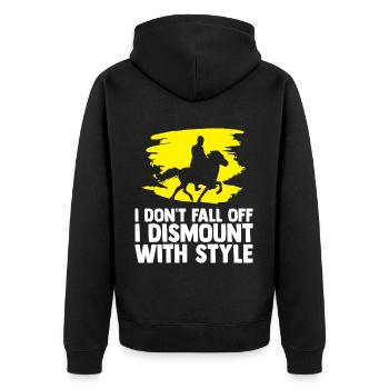 Pferdeliebhaber Reiten Reiten - Unisex Premium Bio Zip Hoodie - Schwarz - Hinten - Nico (187cm)