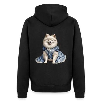 Noble dog - Unisex Premium Organic Zip Hoodie - black - Back - Nico (187cm)