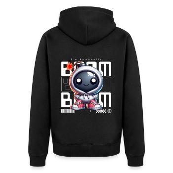 Je suis Bombastic Boom Bombe Geil - Veste à capuche bio Premium Unisexe - noir - Dos - Nico (187cm)